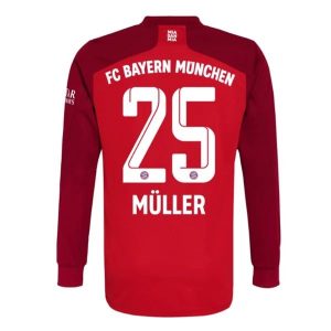 FC Bayern München Müller 25 Thuis Shirt 2021-2022 – Lange Mouw